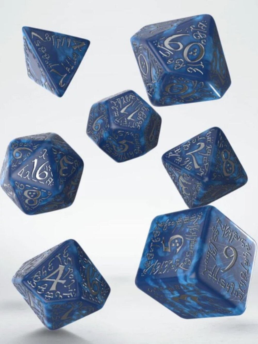 7 piece - Elvish Dice, D&D,  dungeons and dragons , mtg, magic the gathering